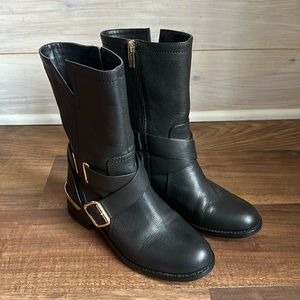 Vince Camuto Wethima Leather Moto Boots - size 7